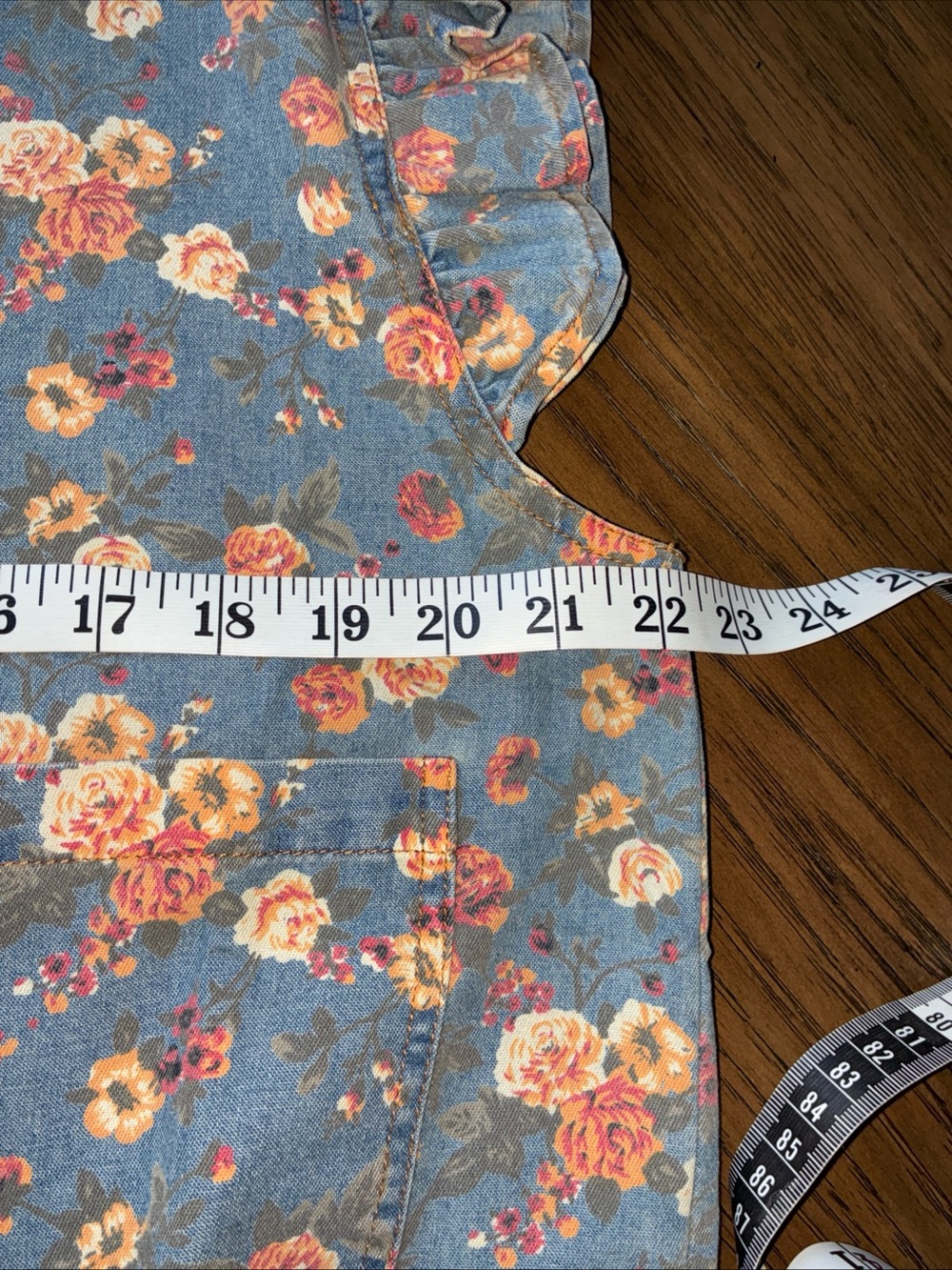 BiBi Blue Floral Ruffle Tie-Front Vest - Picture 5 of 7